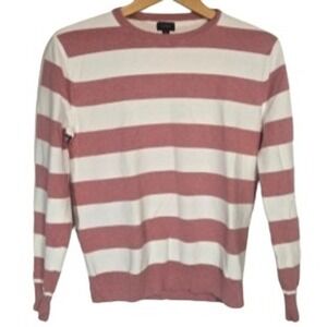 J Crew Cotton Crewneck Medium Rugby Stripe Sweater Pullover Preppy Country Club